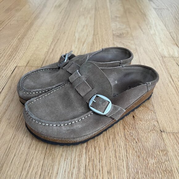 Birkenstock Buckley Suede Leather Clogs Taupe Women's EU Size 36/US 5-5.5 Narrow - Picture 1 of 9